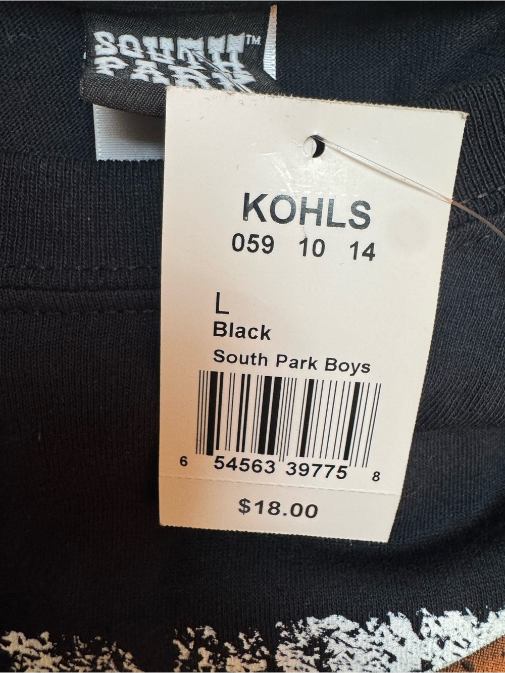 Fifth Sun Black South Park Graphic Tee Size Large NWT from Kohls - Picture 3 of 4